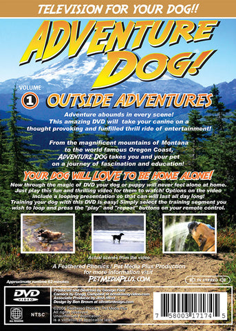 Adventure Dog DVD Volume 1: Outside Adventures - TV to Entertain Your Dog - Pet Media Plus